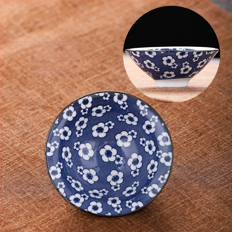 Mėlynai baltas porceliano arbatos puodelis, keraminis kung fu mažas arbatos puodelis, vieno puodelio arbatos rinkinys, arbatos puodelio kostiumas, arbatos dubuo, arbatos puodelis