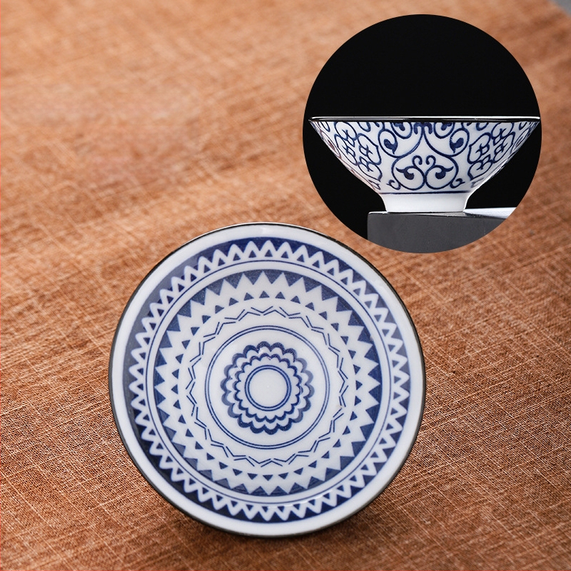 Mėlynai baltas porceliano arbatos puodelis, keraminis kung fu mažas arbatos puodelis, vieno puodelio arbatos rinkinys, arbatos puodelio kostiumas, arbatos dubuo, arbatos puodelis