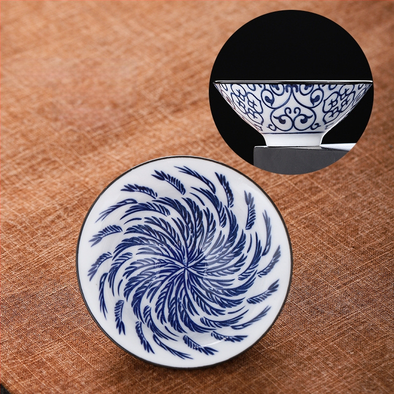 Mėlynai baltas porceliano arbatos puodelis, keraminis kung fu mažas arbatos puodelis, vieno puodelio arbatos rinkinys, arbatos puodelio kostiumas, arbatos dubuo, arbatos puodelis