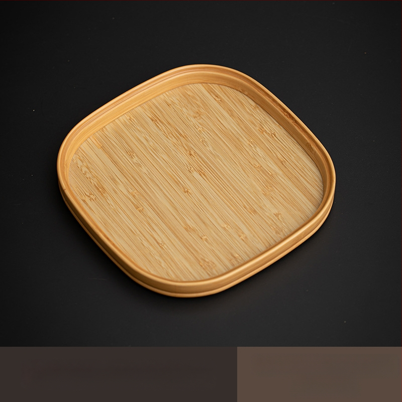 Ιαπωνικός δίσκος τσαγιού από γυαλί με λουλούδια Begonia, ρετρό δίσκος τσαγιού από μπαμπού, απλός δίσκος σνακ φρούτων για το σπίτι, δίσκος αποθήκευσης