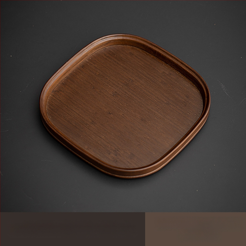 Ιαπωνικός δίσκος τσαγιού από γυαλί με λουλούδια Begonia, ρετρό δίσκος τσαγιού από μπαμπού, απλός δίσκος σνακ φρούτων για το σπίτι, δίσκος αποθήκευσης