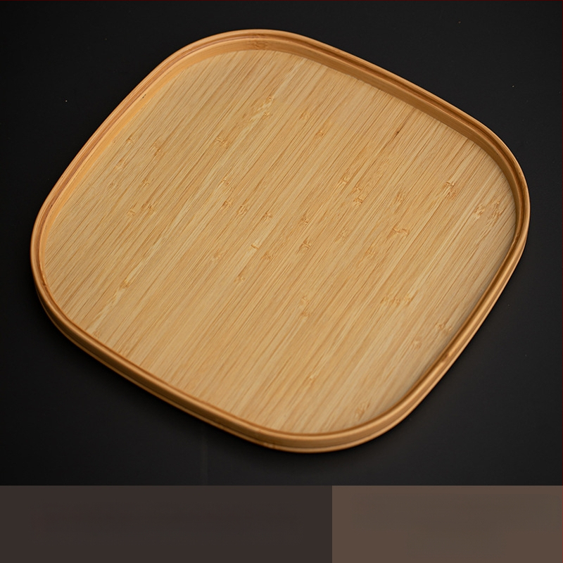 Ιαπωνικός δίσκος τσαγιού από γυαλί με λουλούδια Begonia, ρετρό δίσκος τσαγιού από μπαμπού, απλός δίσκος σνακ φρούτων για το σπίτι, δίσκος αποθήκευσης