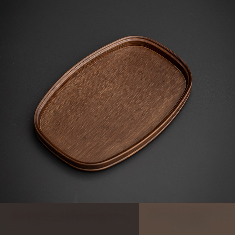 Ιαπωνικός δίσκος τσαγιού από γυαλί με λουλούδια Begonia, ρετρό δίσκος τσαγιού από μπαμπού, απλός δίσκος σνακ φρούτων για το σπίτι, δίσκος αποθήκευσης