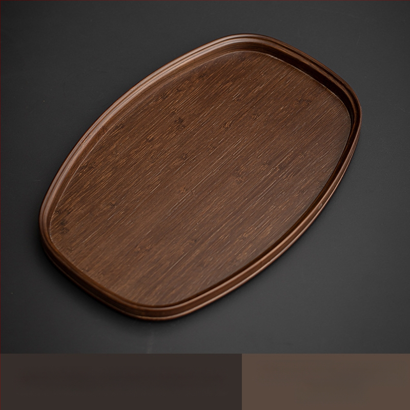 Ιαπωνικός δίσκος τσαγιού από γυαλί με λουλούδια Begonia, ρετρό δίσκος τσαγιού από μπαμπού, απλός δίσκος σνακ φρούτων για το σπίτι, δίσκος αποθήκευσης