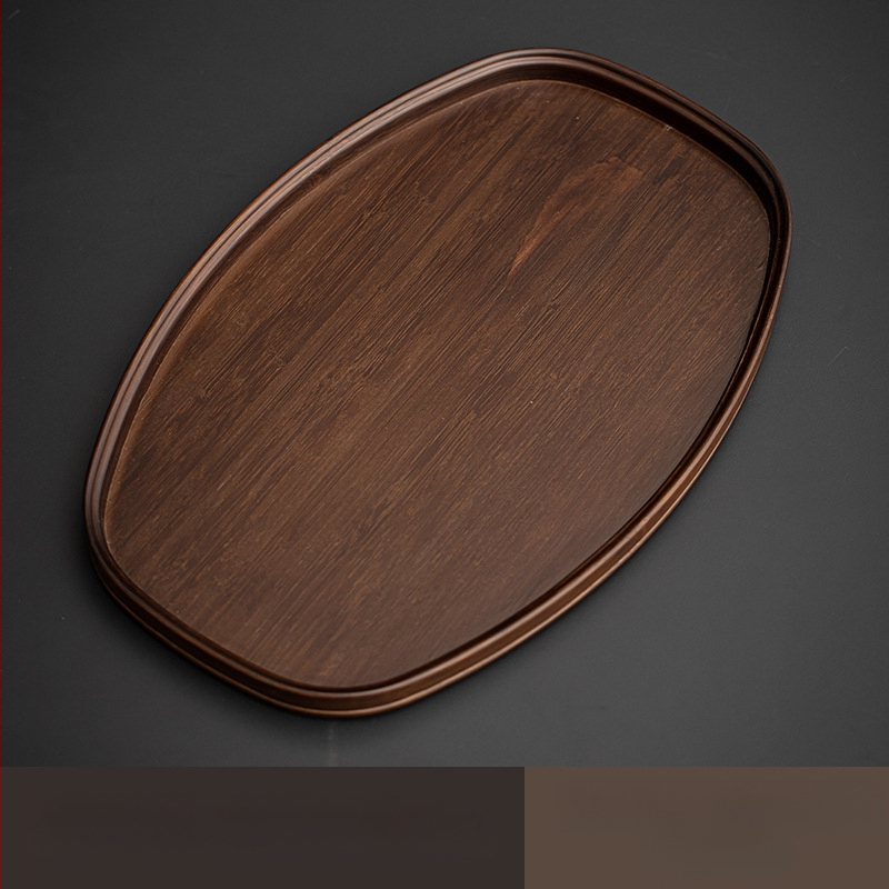 Ιαπωνικός δίσκος τσαγιού από γυαλί με λουλούδια Begonia, ρετρό δίσκος τσαγιού από μπαμπού, απλός δίσκος σνακ φρούτων για το σπίτι, δίσκος αποθήκευσης