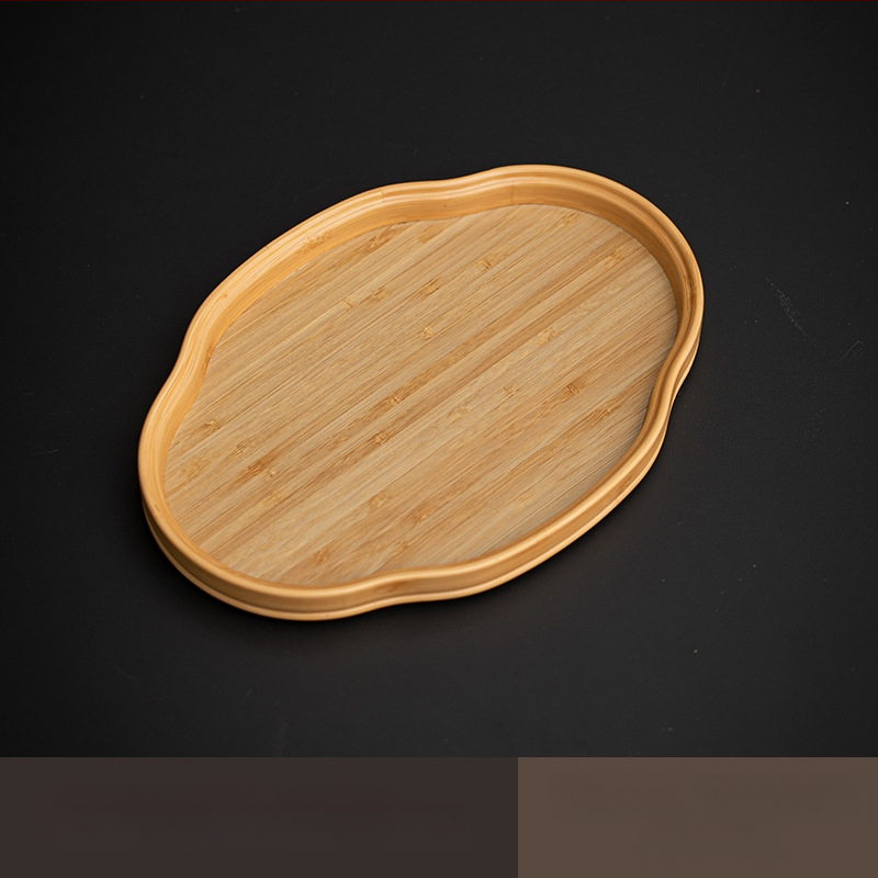 Ιαπωνικός δίσκος τσαγιού από γυαλί με λουλούδια Begonia, ρετρό δίσκος τσαγιού από μπαμπού, απλός δίσκος σνακ φρούτων για το σπίτι, δίσκος αποθήκευσης