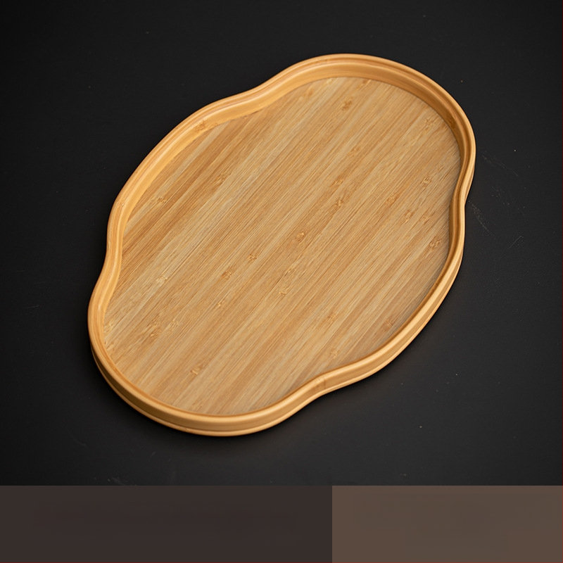 Ιαπωνικός δίσκος τσαγιού από γυαλί με λουλούδια Begonia, ρετρό δίσκος τσαγιού από μπαμπού, απλός δίσκος σνακ φρούτων για το σπίτι, δίσκος αποθήκευσης