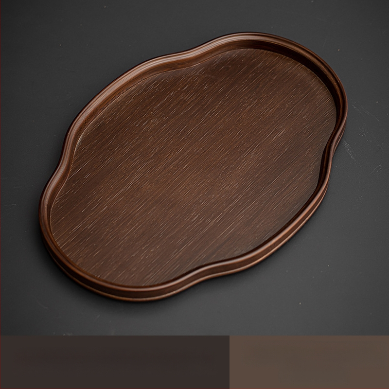 Ιαπωνικός δίσκος τσαγιού από γυαλί με λουλούδια Begonia, ρετρό δίσκος τσαγιού από μπαμπού, απλός δίσκος σνακ φρούτων για το σπίτι, δίσκος αποθήκευσης