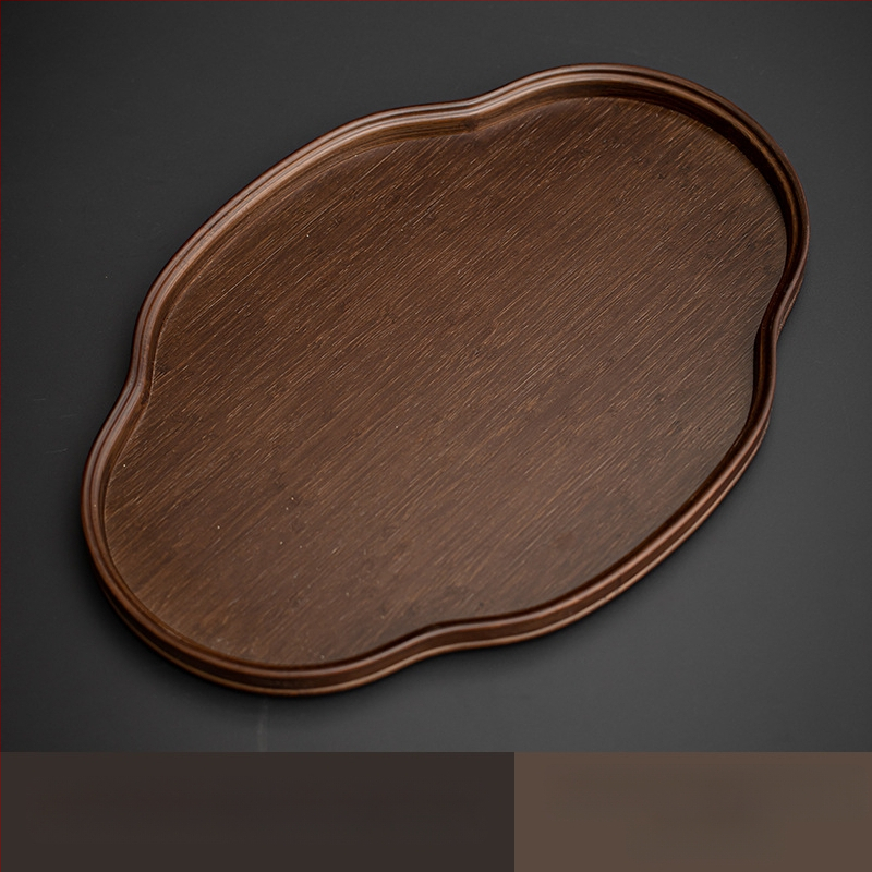 Ιαπωνικός δίσκος τσαγιού από γυαλί με λουλούδια Begonia, ρετρό δίσκος τσαγιού από μπαμπού, απλός δίσκος σνακ φρούτων για το σπίτι, δίσκος αποθήκευσης