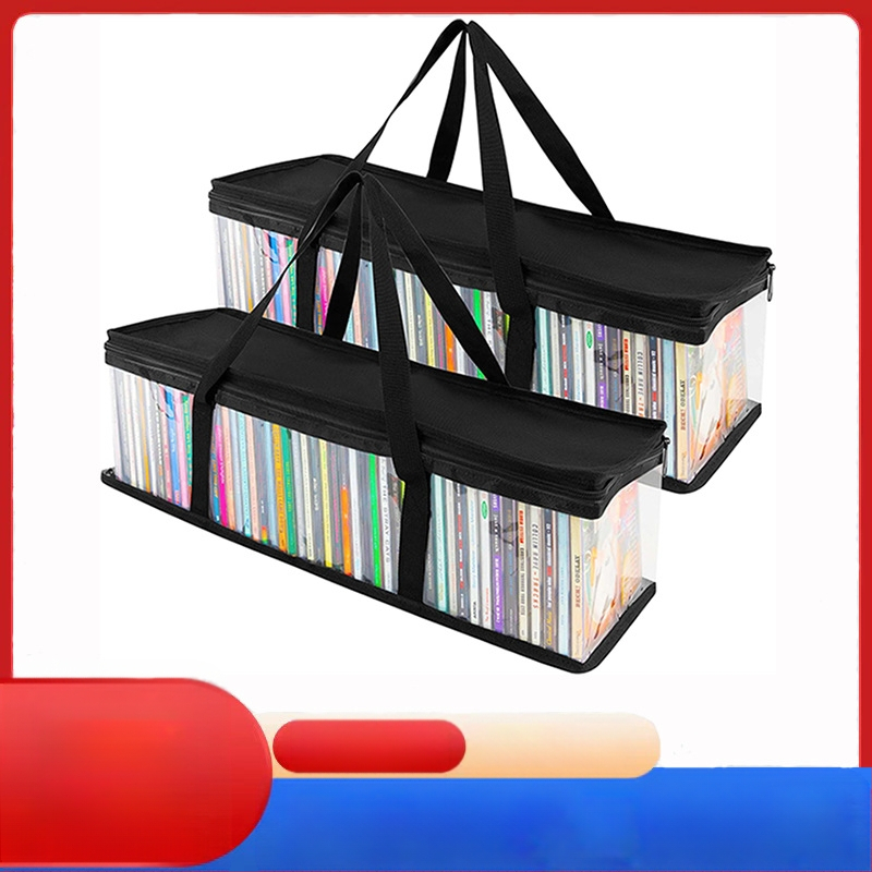 Tarpvalstybinis nešiojamas CD laikymo krepšys, knygų permatomas PVC laikymo krepšys, vandeniui atsparus drėgmei atsparus įvairių daiktų laikymo krepšys lovos dugne