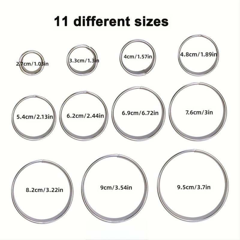 Σετ από ανοξείδωτο ατσάλι 11/12 τεμαχίων στρογγυλό καλούπι μπισκότων για μπούκλες, μους δαχτυλιδιών για ζυμαρικά, εργαλείο ψησίματος, καλούπι κοπής