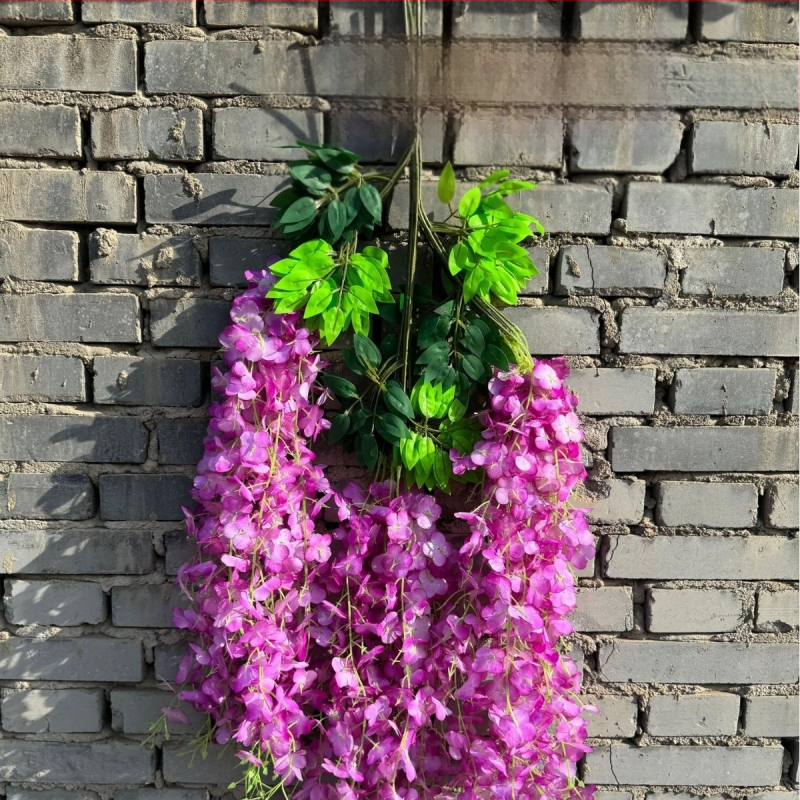 Mesterséges Wisteria virágdekoráció függő virág hamis virág szőlő lila beltéri esküvői mennyezeti szőlő függő növény