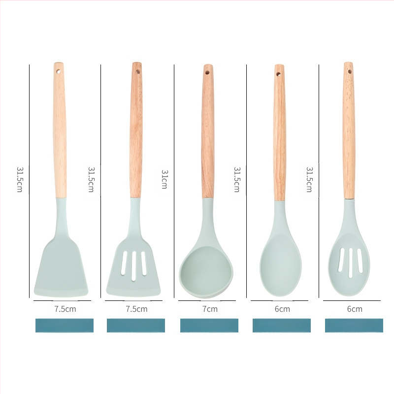 12 dalių silikoniniai virtuvės reikmenys, tinkantys virtuvei, maisto gaminimo dovanoms, tinka tarpvalstybinei elektroninei prekybai, geriausiai parduodamų stilių virtuvės reikmenų derinys