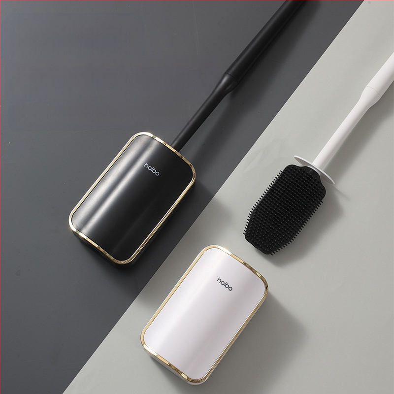 Külkereskedelmi WC-kefe zsákutcák nélkül, akadálymentesített luxus stílusú falra szerelhető WC-kefe, fürdőszobai guggoló WC-tisztító WC-tárgy