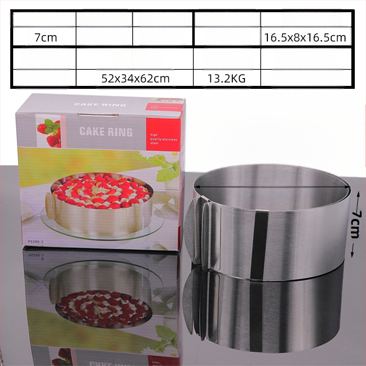 Αν θέλετε να βρείτε στρογγυλό κύκλο μους από ανοξείδωτο χάλυβα, μπορεί να ρυθμιστεί χειροκίνητα, καλούπι κέικ κύκλου κέικ DIY πολλαπλών σχημάτων καρδιάς