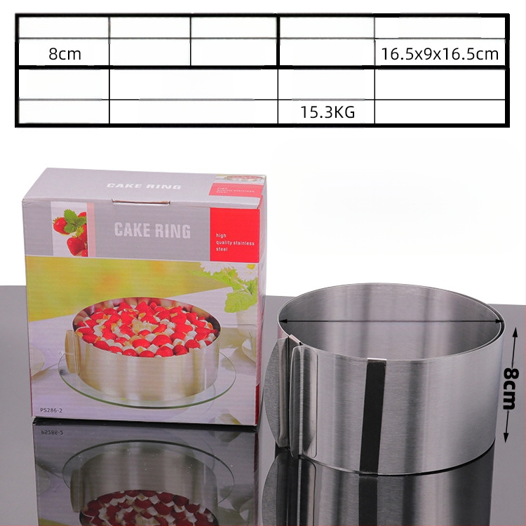 Αν θέλετε να βρείτε στρογγυλό κύκλο μους από ανοξείδωτο χάλυβα, μπορεί να ρυθμιστεί χειροκίνητα, καλούπι κέικ κύκλου κέικ DIY πολλαπλών σχημάτων καρδιάς