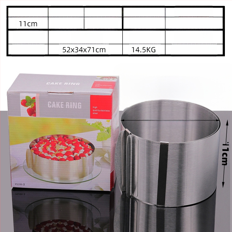 Αν θέλετε να βρείτε στρογγυλό κύκλο μους από ανοξείδωτο χάλυβα, μπορεί να ρυθμιστεί χειροκίνητα, καλούπι κέικ κύκλου κέικ DIY πολλαπλών σχημάτων καρδιάς