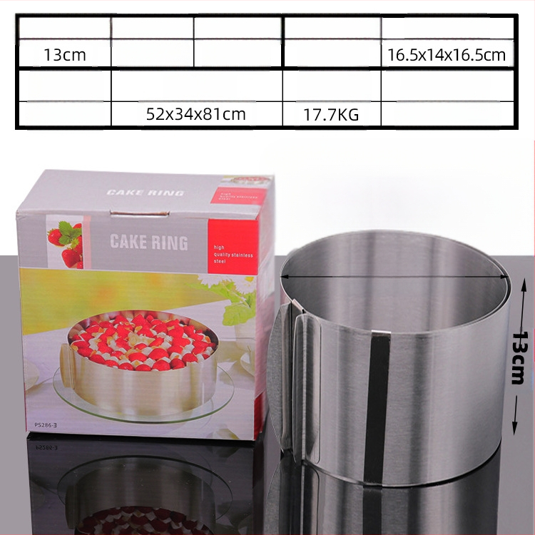 Αν θέλετε να βρείτε στρογγυλό κύκλο μους από ανοξείδωτο χάλυβα, μπορεί να ρυθμιστεί χειροκίνητα, καλούπι κέικ κύκλου κέικ DIY πολλαπλών σχημάτων καρδιάς