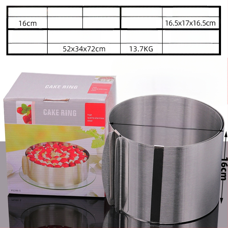 Αν θέλετε να βρείτε στρογγυλό κύκλο μους από ανοξείδωτο χάλυβα, μπορεί να ρυθμιστεί χειροκίνητα, καλούπι κέικ κύκλου κέικ DIY πολλαπλών σχημάτων καρδιάς