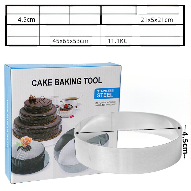 Αν θέλετε να βρείτε στρογγυλό κύκλο μους από ανοξείδωτο χάλυβα, μπορεί να ρυθμιστεί χειροκίνητα, καλούπι κέικ κύκλου κέικ DIY πολλαπλών σχημάτων καρδιάς