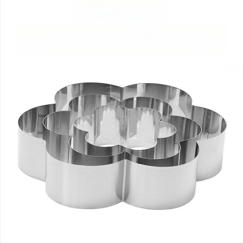 Αν θέλετε να βρείτε στρογγυλό κύκλο μους από ανοξείδωτο χάλυβα, μπορεί να ρυθμιστεί χειροκίνητα, καλούπι κέικ κύκλου κέικ DIY πολλαπλών σχημάτων καρδιάς