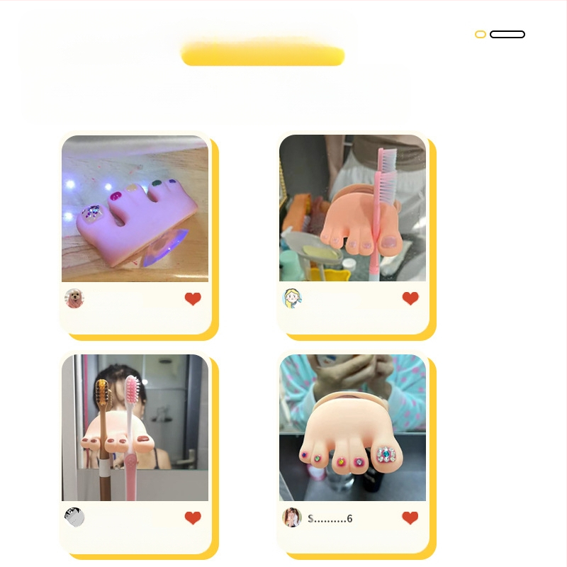 Mažas raudonas knygelės nykštys mielas siurbimo puodelio pirštai dantų šepetėlių stovas interneto įžymybių kabliukas juokingas asmenybės elektrinis dantų šepetėlio laikiklis