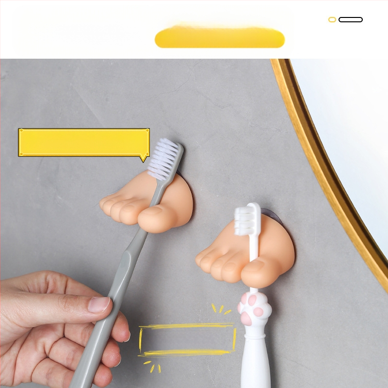 Mažas raudonas knygelės nykštys mielas siurbimo puodelio pirštai dantų šepetėlių stovas interneto įžymybių kabliukas juokingas asmenybės elektrinis dantų šepetėlio laikiklis