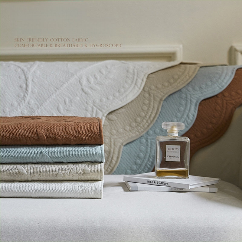 Užsienio prekybos prancūziška retro medvilninė sofos pagalvėlė, lengva, prabangi, paprasta siuvinėjimo, „Four Seasons“ universali neslystanti sofos rankšluosčio užvalkalo pagalvėlė