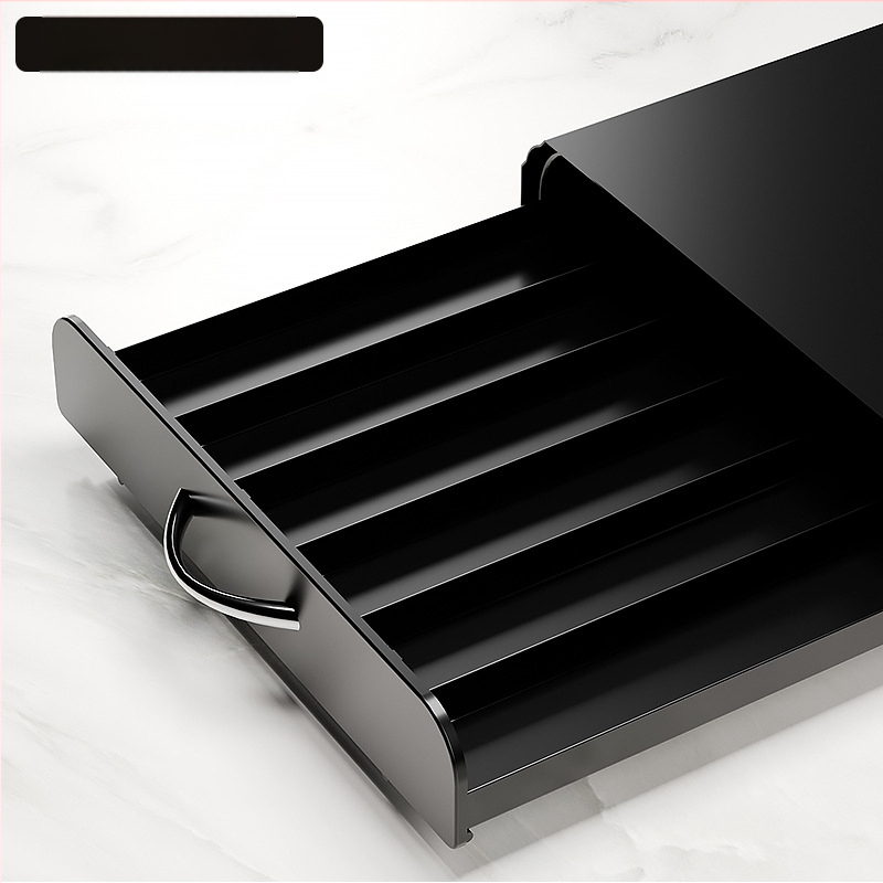 Suport de depozitare multifuncțional pentru aparat de cafea de uz casnic, cutie de depozitare pentru 60 de capsule Nespresso, cutie metalică pentru capsule de cafea