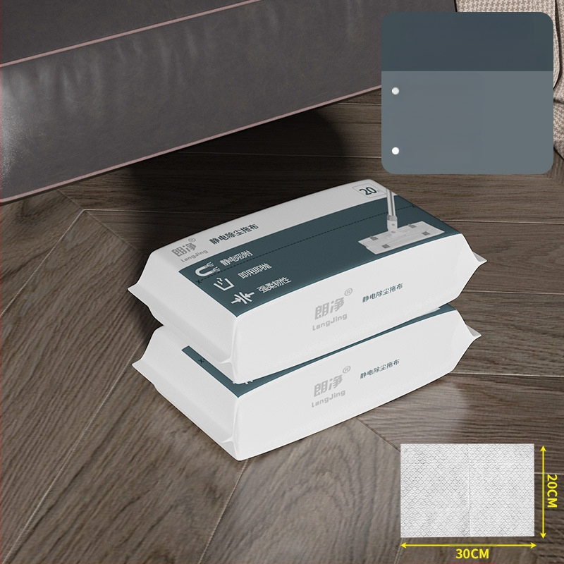 Švarus vienkartinis elektrostatinis šluostės dulkių šalinimo popierinis šluostės buitinės šluostės grindų tingus plokščias šluostės rankų plovimas