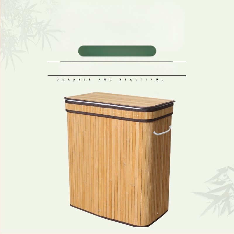 Uus ristkülikukujuline pandlaga hoiukopa Hiina stiilis tolmukindel pesukorv määrdunud riiete korv bambusest hoiukorvi tootja hulgimüük