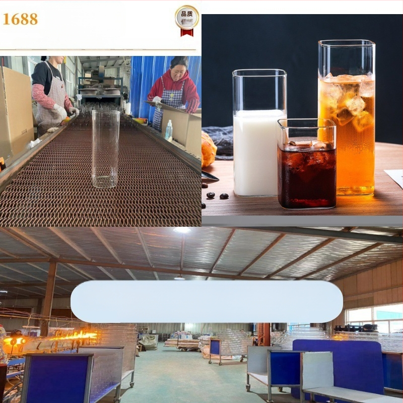 Borosilikatinis kvadratinis gėrimų puodelis Pieno puodelis Karščiui atsparus skaidrus gėlių formos arbatos puodelis Sulčių puodelis Kavos puodelis Stiklinė