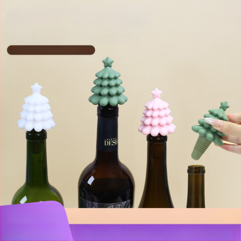 Silikonski čep za boce, božićno drvce, čep za crno vino, kućanski čep za vino, konzerviranje crnog vina, nepropusni čep, zatvoreni čep za boce vina, prekogranični