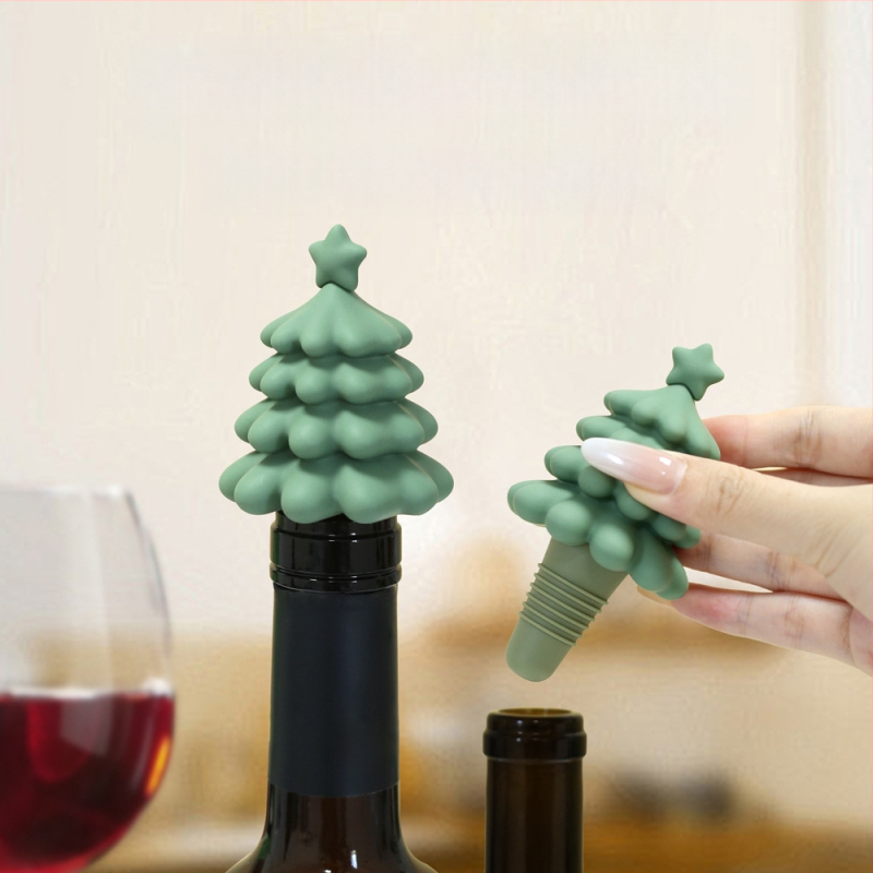 Silikonski čep za boce, božićno drvce, čep za crno vino, kućanski čep za vino, konzerviranje crnog vina, nepropusni čep, zatvoreni čep za boce vina, prekogranični