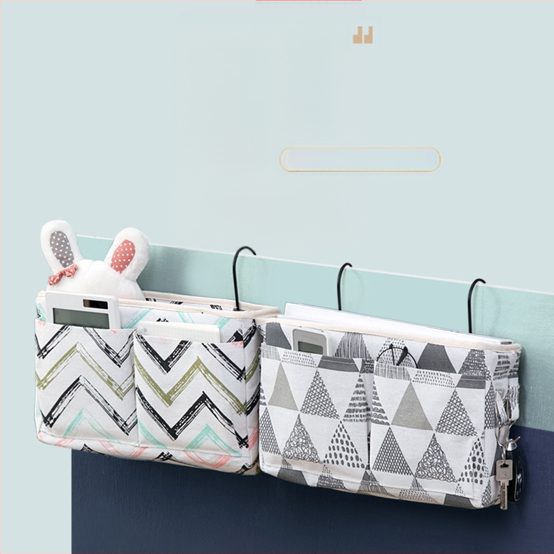 Multifunktsionaalne voodiäärne rippkott, kolledži ühiselamu voodiäärne riidest rippkorv, voodiriided, hoiustamise artefakt