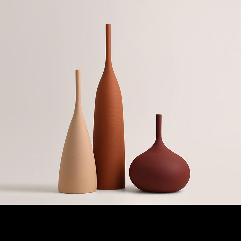 Behanmei Euroopa ja Ameerika retro harjatud tekstuuriga keraamiline Morandi värvi kuivatatud vaas pehme näidisruum Põhjala kaunistused