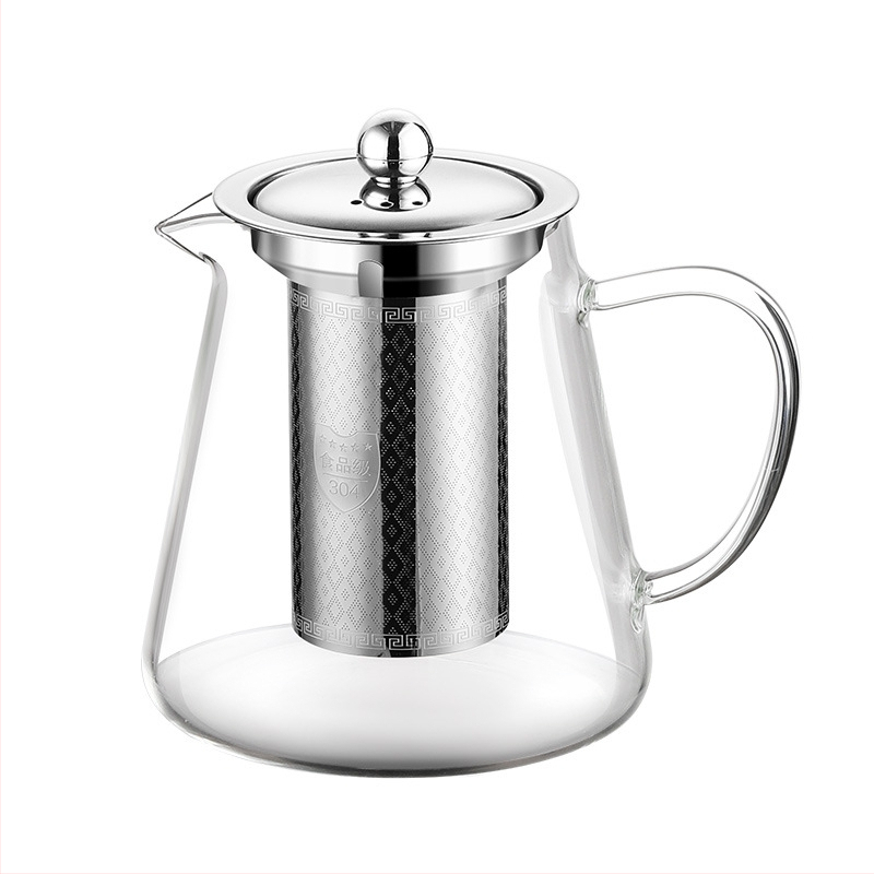 Aukštai temperatūrai atsparus stiklinis arbatinukas su filtru arbatinuku arbatos ir vandens atskyrimo puodeliu arbatos rinkiniu, tinkančiu orkaitei verdančiu arbatinuku su elektrine keramikos virykle