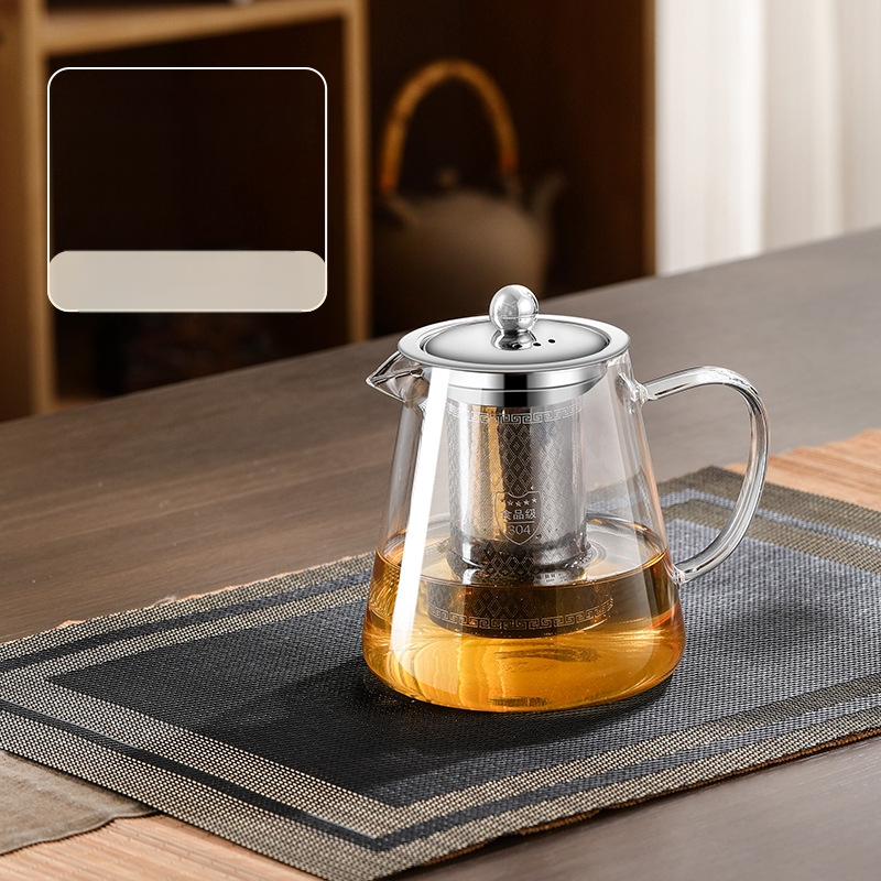 Aukštai temperatūrai atsparus stiklinis arbatinukas su filtru arbatinuku arbatos ir vandens atskyrimo puodeliu arbatos rinkiniu, tinkančiu orkaitei verdančiu arbatinuku su elektrine keramikos virykle