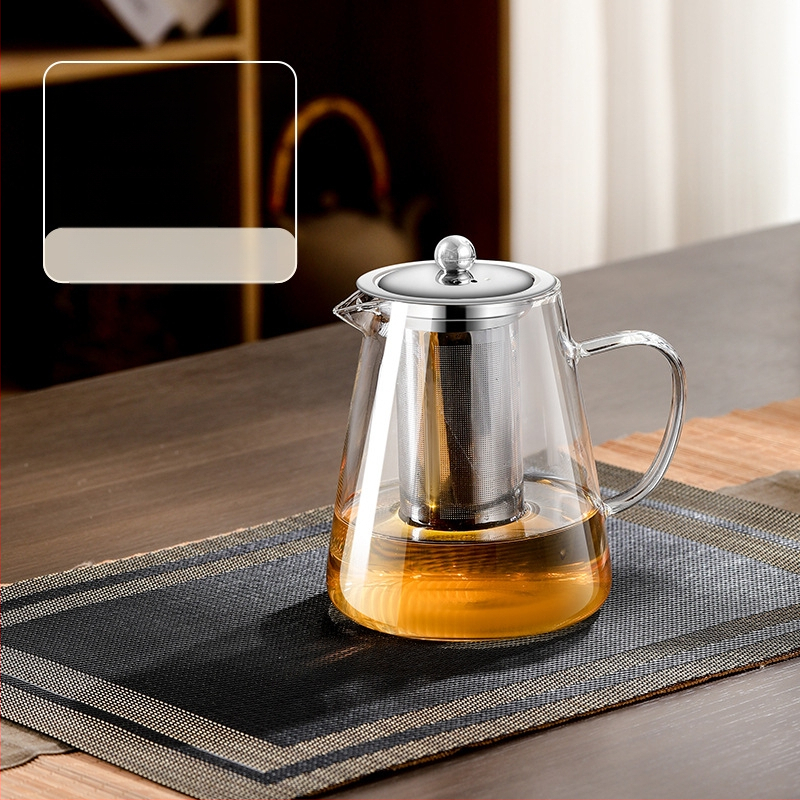 Aukštai temperatūrai atsparus stiklinis arbatinukas su filtru arbatinuku arbatos ir vandens atskyrimo puodeliu arbatos rinkiniu, tinkančiu orkaitei verdančiu arbatinuku su elektrine keramikos virykle