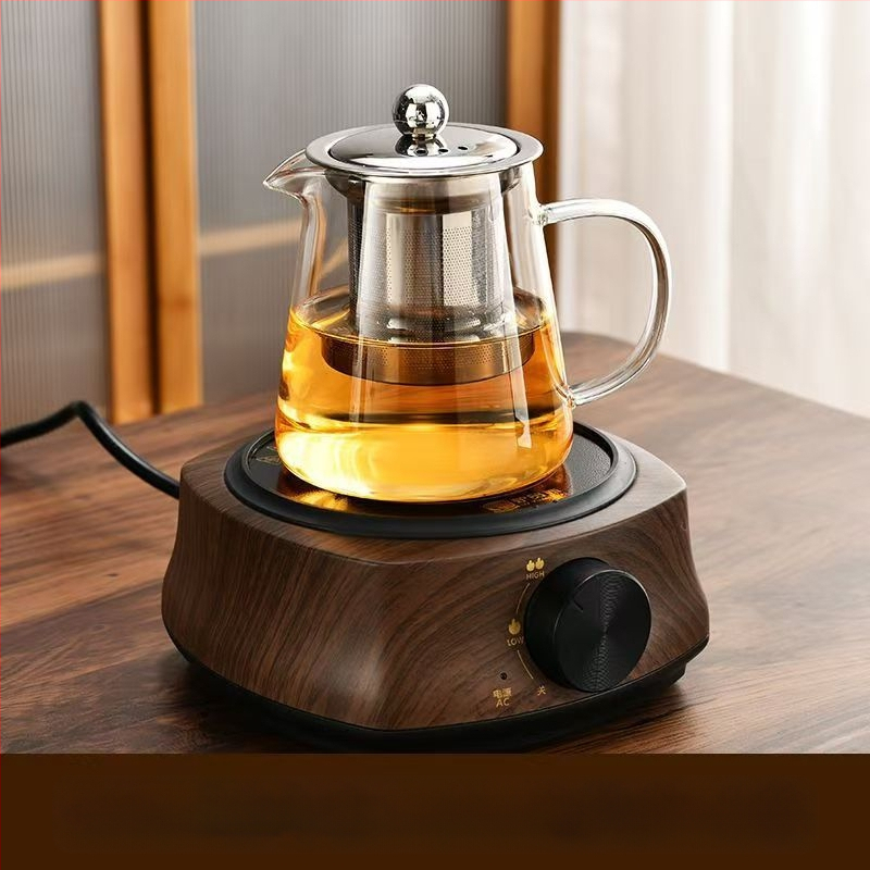 Aukštai temperatūrai atsparus stiklinis arbatinukas su filtru arbatinuku arbatos ir vandens atskyrimo puodeliu arbatos rinkiniu, tinkančiu orkaitei verdančiu arbatinuku su elektrine keramikos virykle