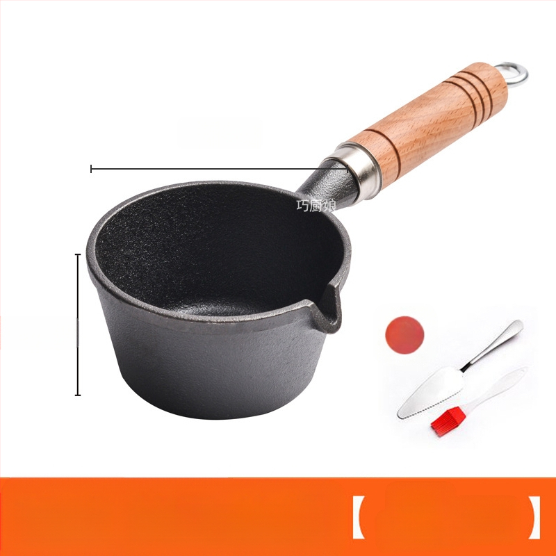 Internetikuulsuste kuum õli väike pann puidust käepidemega õli pritsimise artefakt malmist mini väike rauast pann majapidamises praemuna pann väike pann kuuma õli jaoks