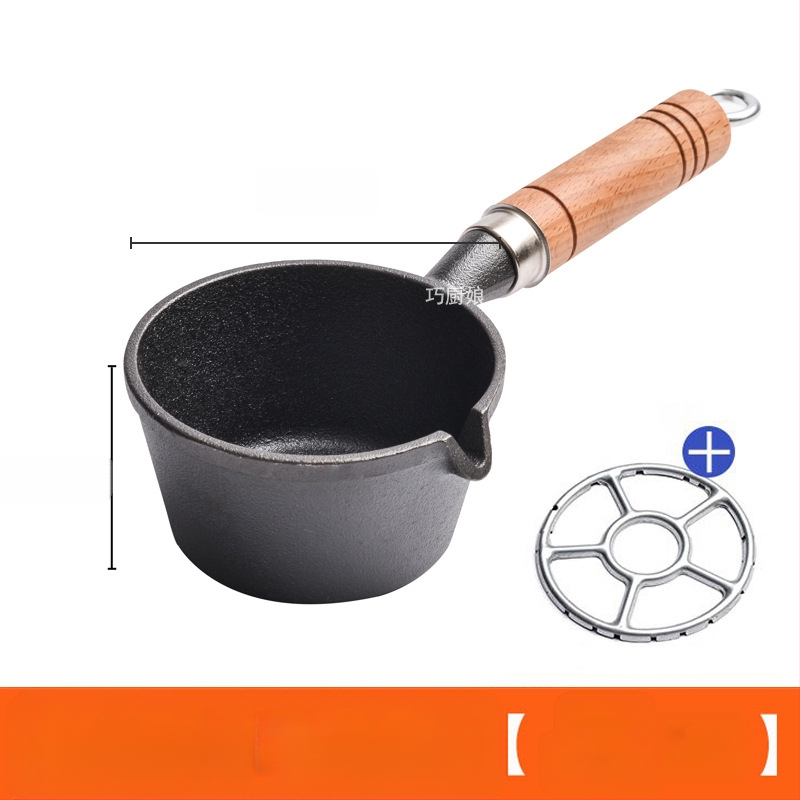 Internetikuulsuste kuum õli väike pann puidust käepidemega õli pritsimise artefakt malmist mini väike rauast pann majapidamises praemuna pann väike pann kuuma õli jaoks