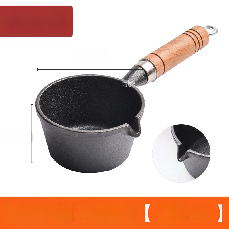 Internetikuulsuste kuum õli väike pann puidust käepidemega õli pritsimise artefakt malmist mini väike rauast pann majapidamises praemuna pann väike pann kuuma õli jaoks