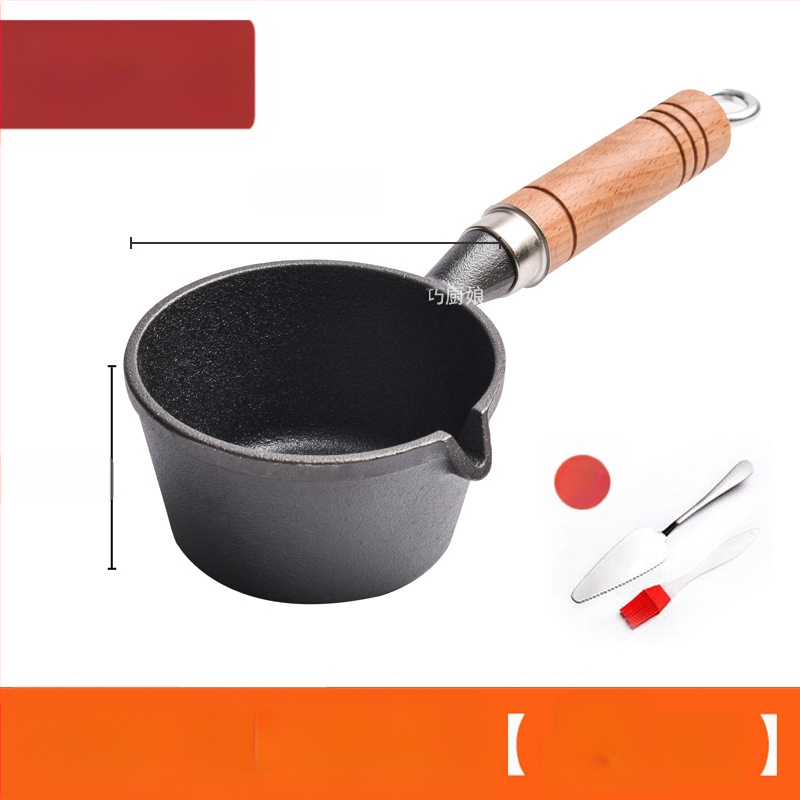 Internetikuulsuste kuum õli väike pann puidust käepidemega õli pritsimise artefakt malmist mini väike rauast pann majapidamises praemuna pann väike pann kuuma õli jaoks