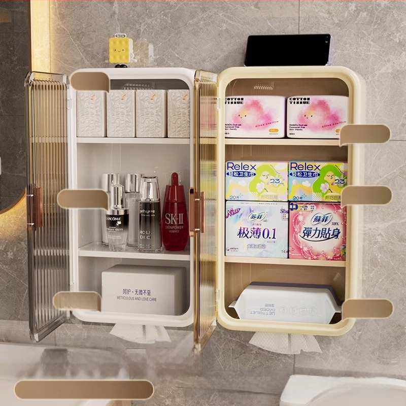 Кутия за съхранение на санитарни превръзки, тоалетна за измиване на лице и рисуване, хартия за леля, съхранение на кърпи, водоустойчива баня, малък стенен шкаф, кутия за тоалетна хартия