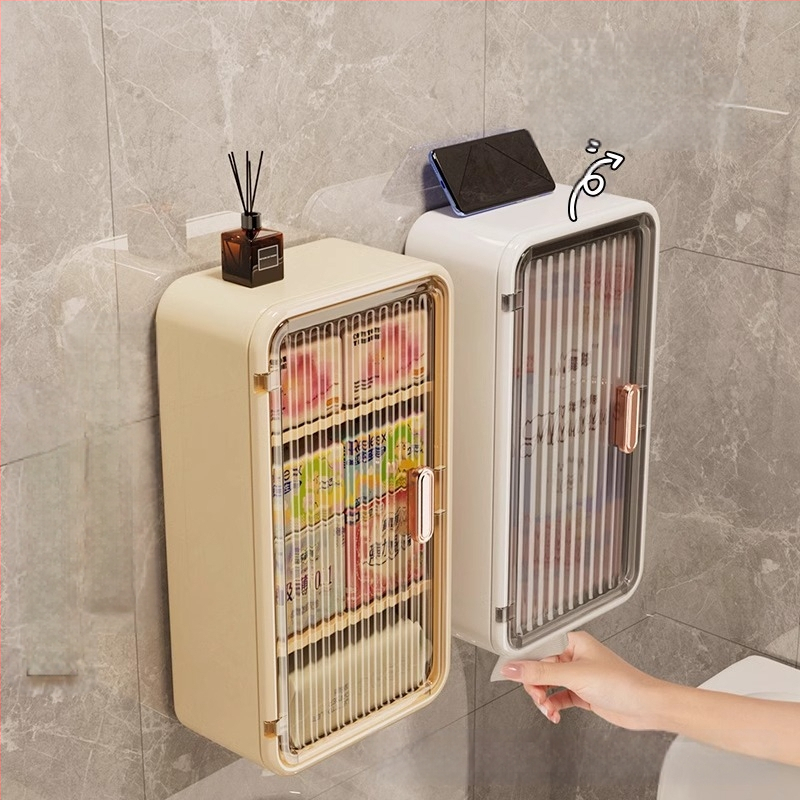 Кутия за съхранение на санитарни превръзки, тоалетна за измиване на лице и рисуване, хартия за леля, съхранение на кърпи, водоустойчива баня, малък стенен шкаф, кутия за тоалетна хартия