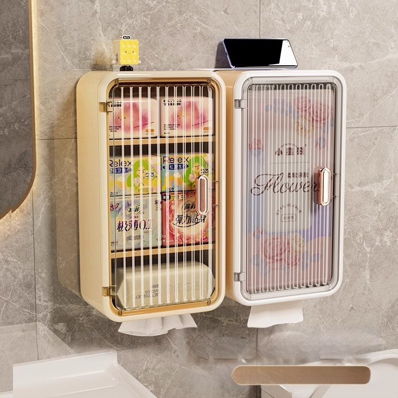 Кутия за съхранение на санитарни превръзки, тоалетна за измиване на лице и рисуване, хартия за леля, съхранение на кърпи, водоустойчива баня, малък стенен шкаф, кутия за тоалетна хартия