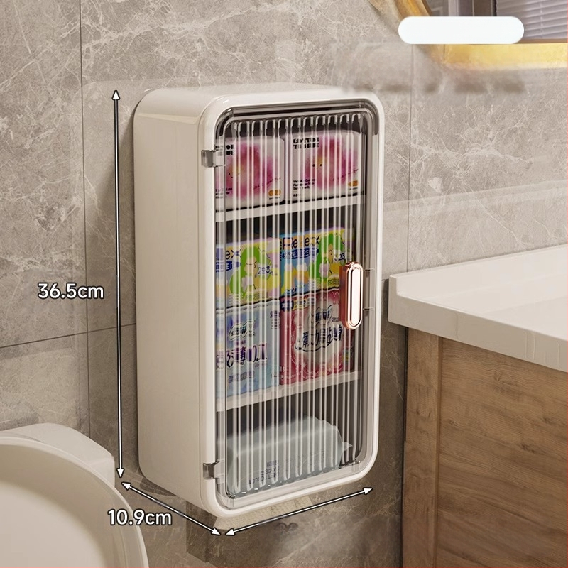 Кутия за съхранение на санитарни превръзки, тоалетна за измиване на лице и рисуване, хартия за леля, съхранение на кърпи, водоустойчива баня, малък стенен шкаф, кутия за тоалетна хартия