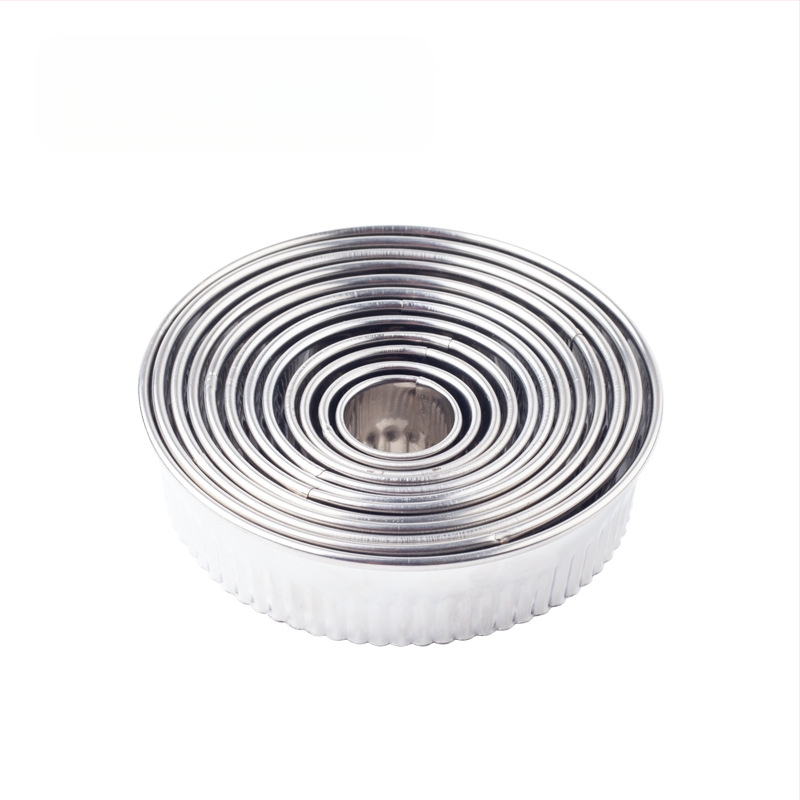 Nerūdijančio plieno koldūnų odelė, trijų dalių, virtuvės koldūnų odelė, didelė ir vidutinė, maža, nerūdijančio plieno, dantų apvali, pjaustyta