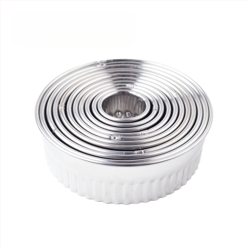 Nerūdijančio plieno koldūnų odelė, trijų dalių, virtuvės koldūnų odelė, didelė ir vidutinė, maža, nerūdijančio plieno, dantų apvali, pjaustyta